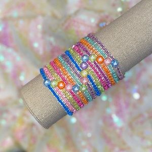 (1) TUTTI FRUITI HEART BRACELET rainbow colorful